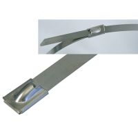 Tērauda kabeļu saites, SS 316, 520x8mm (V4A) ar lodveida aizdari, (iep.25gb.)