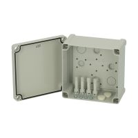 FIBOX ABS korpuss ar eņģēm 5814041 pelēks vāks 130 x 130 x 75