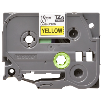 BROTHER Lente TZe-641 melns teksts uz dzeltena 18mm x 8m