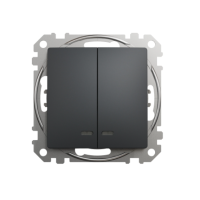 SCHNEIDER Slēdzis SDD114105L Sedna 1+1, 10AX, zila ind. LED, antracīts