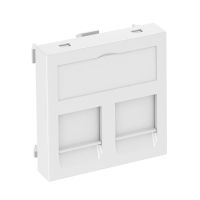 OBO Datu rozete taisna dubulta 6119214 2xRJ45/45x45mm balts