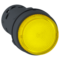 SCHNEIDER Spiedpoga ar LED apgaismojumu XB7NW38M1 1NO, 230V, dzeltena