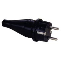 Spraudnis Schuko 250V, 16A, IP44, 3x1,5mm², gumijas, melns 05100175