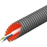 Gofrētā caurule ar kabeli EVOEL FM0HSMART, 16mm, 100m, kabelis monolīts, DRAKA XPJ-HF 3G1,5mm2, Dca, pelēks
