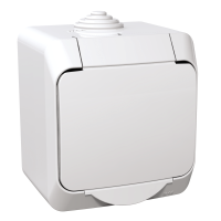SCHNEIDER Rozete WDE000541 Cedar Plus 1-vietīga ar zemējuma spaili IP54, balta, virsapmetuma