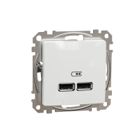 SCHNEIDER Lādētājs SDD111401 Sedna USB A + A 2,1A , balts