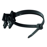 PROTEC Kabeļu savilce 05106627 PKBPV 200x4,8x45 melna ar stiprinājuma klipsi materiāliem 0,7mm-3mm.