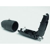 PROTEC Spraudnis 05106700 250V, 16A, IP44, 3x0,75 līdz 2,5 mm²,gumijas PP, melns 05106700