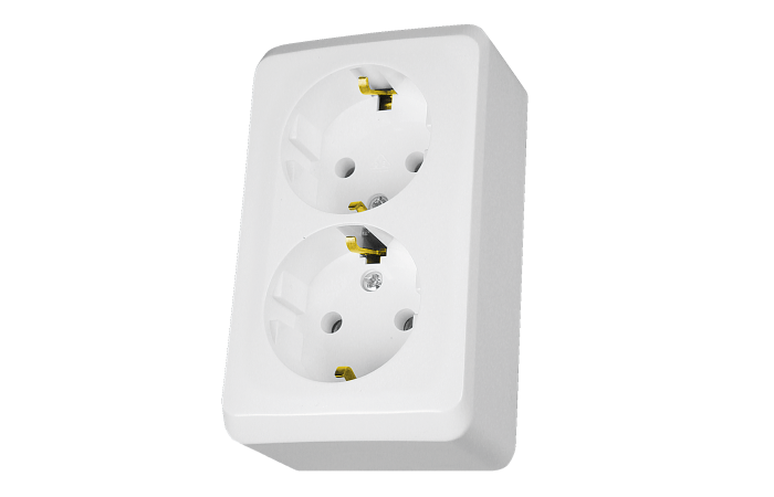 SCHNEIDER Rozete WDE001048 PRIMA 2-vietīga IP20, balta, virsapmetuma