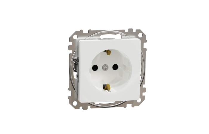 SCHNEIDER Rozete SDD111022 Sedna 1-viet. ar zemējumu, atsperu term., balta