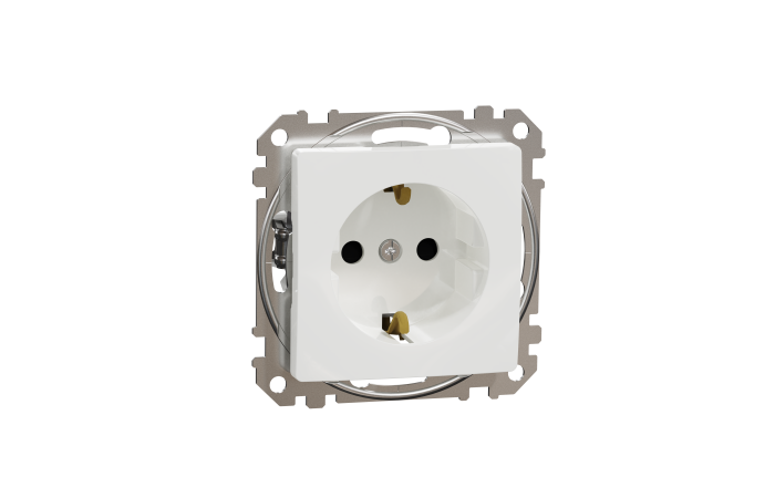 SCHNEIDER Rozete ar zemējumu SDD111021 Sedna DESIGN, balta