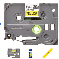 BROTHER Lente TZe-621 melns teksts uz dzeltena 9mm x 8m