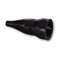 Kabeļu rozete Schuko 250V, 16A, IP20, 3x1,5 mm², gumijas, melna 05100176