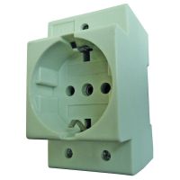 PROTEC Rozete uz DIN sliedi 05103137 16A/230V Schuko, skrūvējama