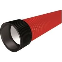 EVOPIPES Gofrētā dubultsienu caurule 2030011006004D08013 D110mm, 1250N, stanga 6m, sarkana EVOCAB SUPERHARD (palete=180m)
