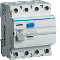 HAGER Strāvas noplūdes automāts CD440J 30mA 4x40A, A - tips