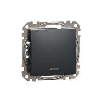 SCHNEIDER Pārslēdzis SDD114106L Sedna 10AX, zils ind. LED, antracīts