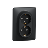 SCHNEIDER Rozete ar zemējumu SDD314221 2-vietīga Sedna Design & Elements, antracīts