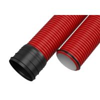 Gofrētā dubultsienu caurule D160mm, 1250N, stanga 6m, sarkana EVOCAB SUPERHARD (palete=156m)