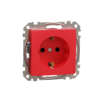 SCHNEIDER Rozete SDD115021 1-viet. ar zemējumu, sarkana