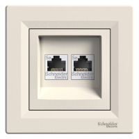 SCHNEIDER Data ligzda Asfora EPH4400123 z/a 2xRJ45 cat.5e UTP bēša ar rāmīti