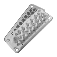 MOREK LMC25 Kabeļu ievadu plates RAL7035 pelēks MBA3F25L11 IP54 ar dībeļiem 2x3,5-115x10-1412x14-185x14-221x14-35