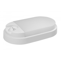 Gaismeklis LED ""laiviņa"" ar PIR un krēslas sensoru 15W 4000K 1350lm IP54 IK10 ovāls, balts 212x119x46mm v/a