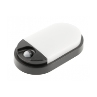 Gaismeklis LED ""laiviņa"" ar PIR un krēslas sensoru 15W 4000K 1350lm IP54 IK10 ovāls, melns 212x119x46mm v/a