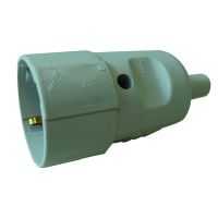 PROTEC Kabeļu rozete Schuko 250V, 16A, IP20, PP, pelēka 05105814