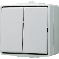 JUNG Slēdzis dubultais 605W v/a IP44 605W pelēka