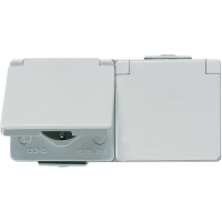 JUNG Rozete dubulta 622WW v/a IP44 622WW pelēka horizontāla