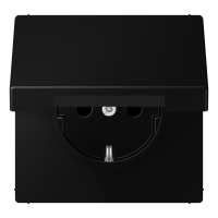 JUNG Rozete SCHUKO ar vāku LS1520BFKLSWM, melna matēta