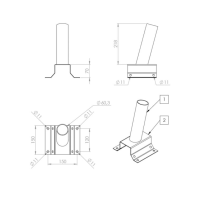 LEKU METALL Sienas kronšteins ielas gaismeklim VVS300.60.1 D60,3x2,6, L=218