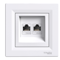 SCHNEIDER Data ligzda Asfora EPH4400121 z/a 2xRJ45 cat.5e UTP balta ar rāmīti