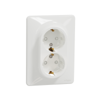 SCHNEIDER Rozete SDD311221 Sedna 2-viet. ar zem.,balta