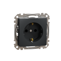 SCHNEIDER Rozete ar zemējumu SDD114021 1-vietīga Sedna Design & Elements, antracīts