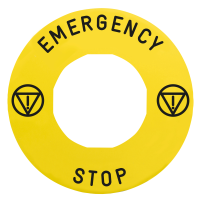 SCHNEIDER Marķējums Emergency Stop dzeltens ZBY9330T Ø60, ISO13850