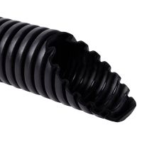 KOPOS Gofrētā caurule 2316E/LPE-1_F1.DU ar stiepli D16mm, UV, 320N, rullis 100m, melna