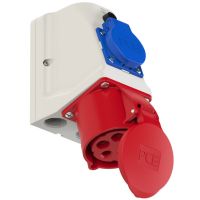 PCE CEE Kombinētā rozete 9225-6 v/a 32A 5P 400V 6h + Schucko 16A 230V IP44