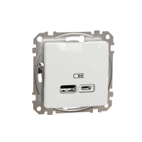 SCHNEIDER Lādētājs SDD111402 USB Sedna A + C 2,4A ,balts