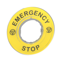 Marķējums Emergency Stop dzeltens Ø60
