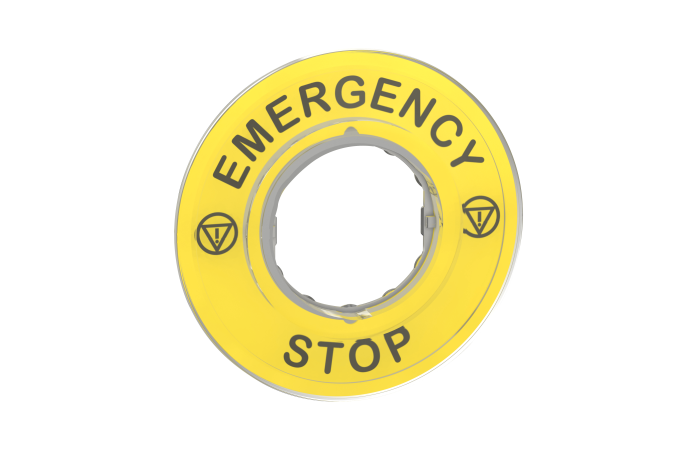 SCHNEIDER Marķējums ZBY9320 Emergency Stop dzeltens Ø60