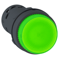SCHNEIDER Spiedpoga ar LED apgaismojumu XB7NW33M1 1NO, 230V, zaļa