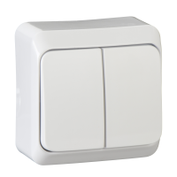 SCHNEIDER Dubultslēdzis WDE001050 PRIMA IP20, balts, virsapmetuma